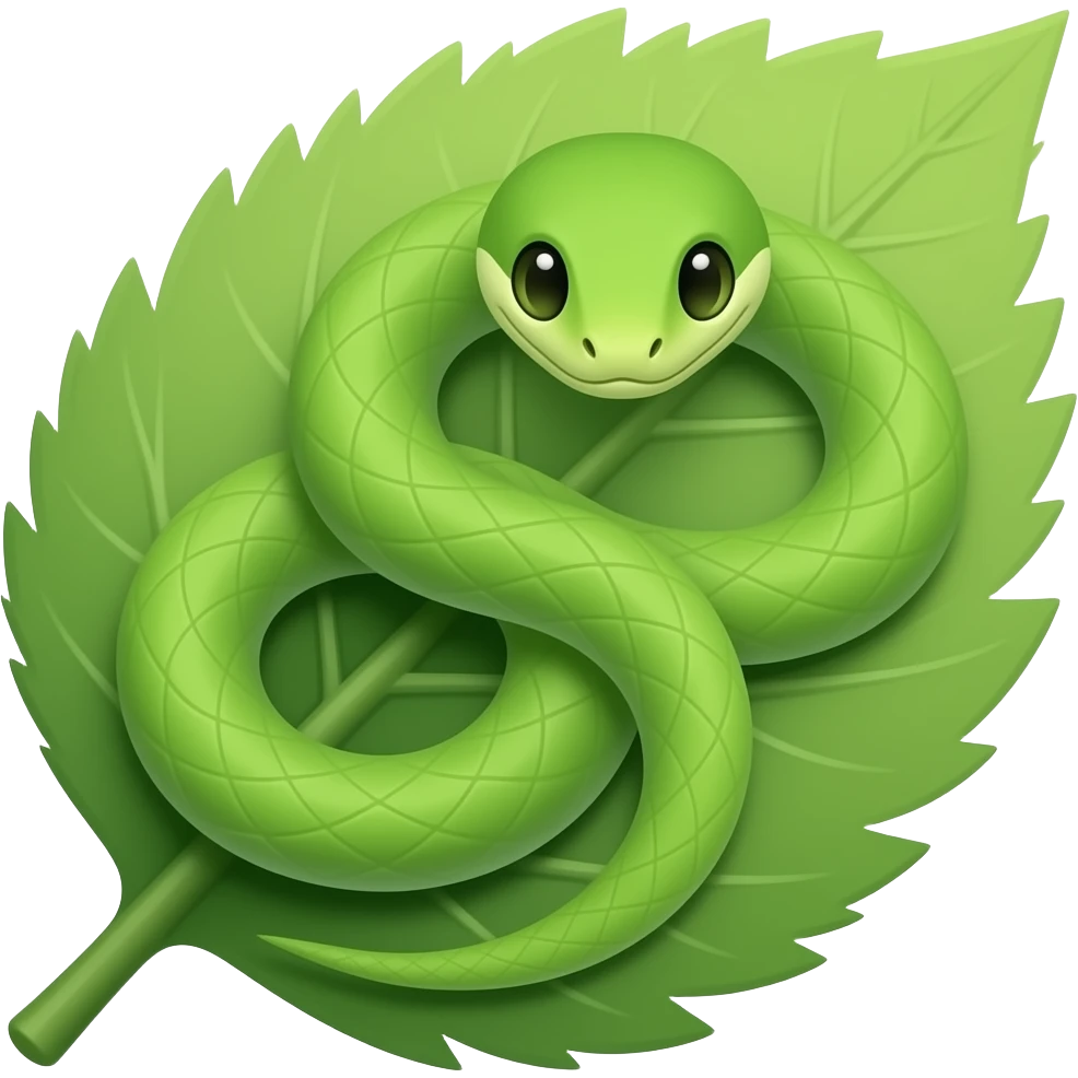 grass snake leaf emoji