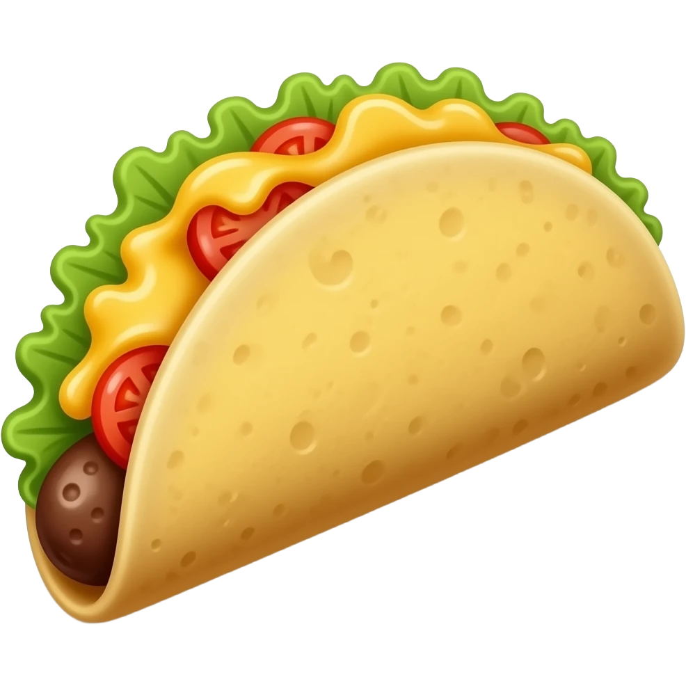 Tortilla and melted cheese only emoji