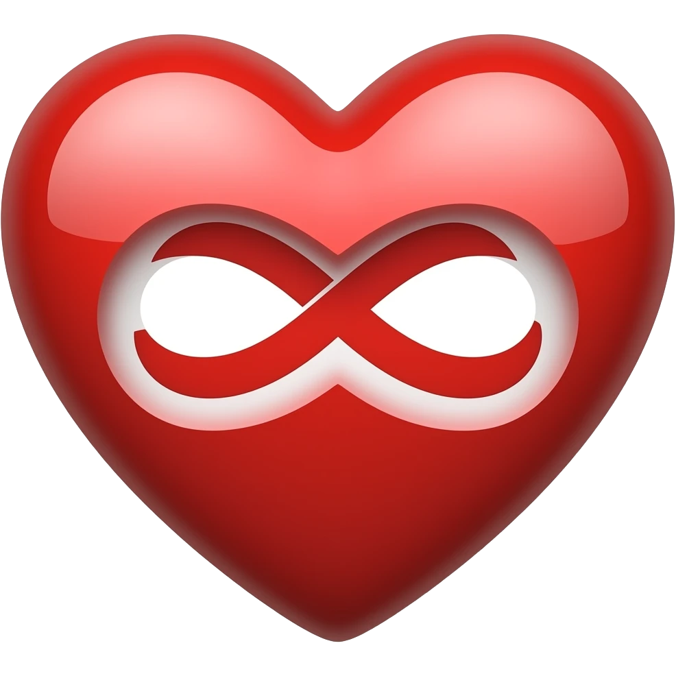tiny red infinity heart emoji