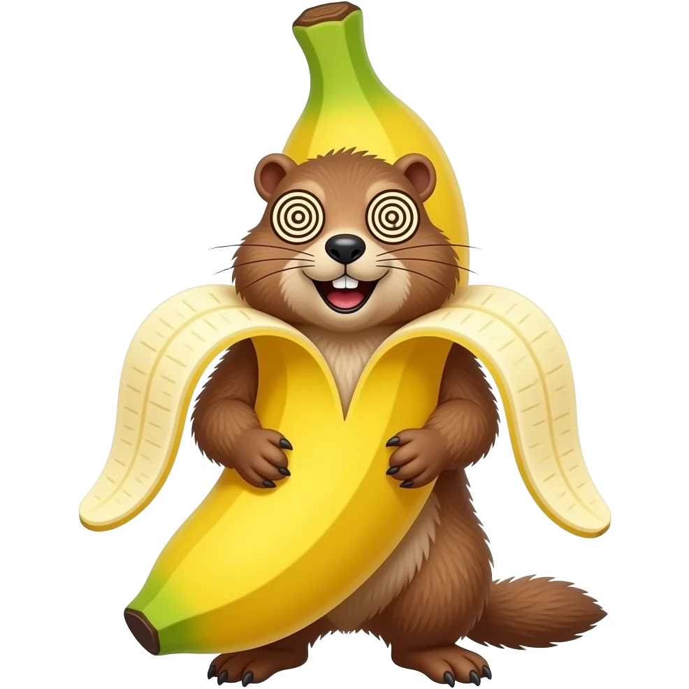 Marmotte déguisé en banane yeux en forme labyrinthique emoji