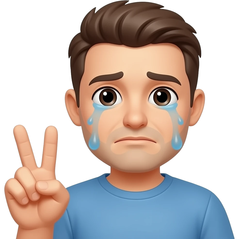 😭✌️ emoji