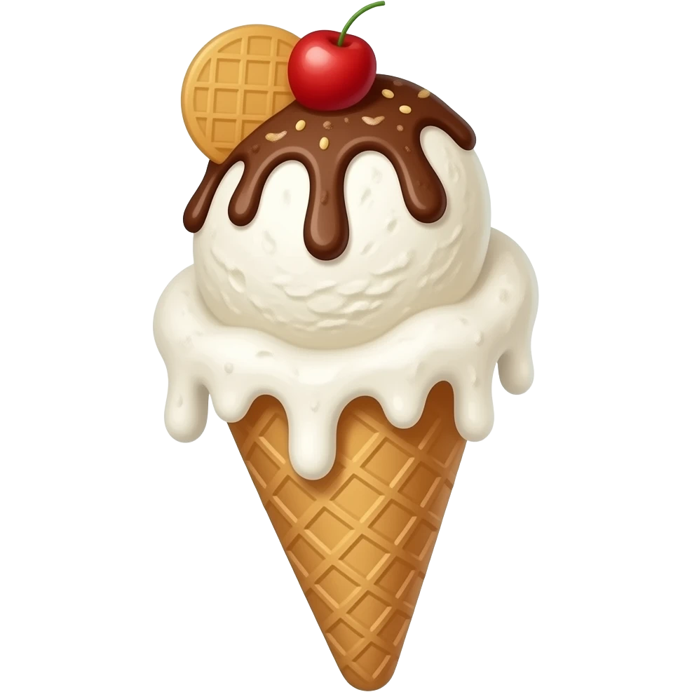 aethtetic ice cream with vermicelles emoji