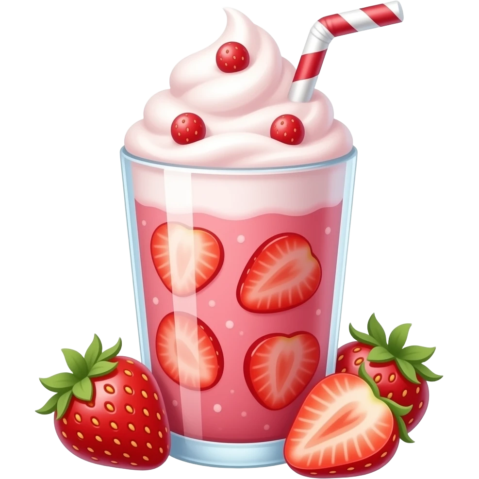 strawberry milkshake emoji