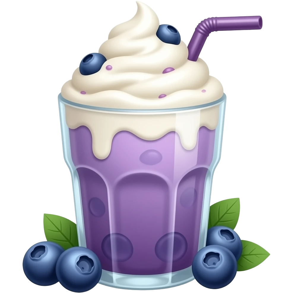 blueberry milkshake, simple emoji