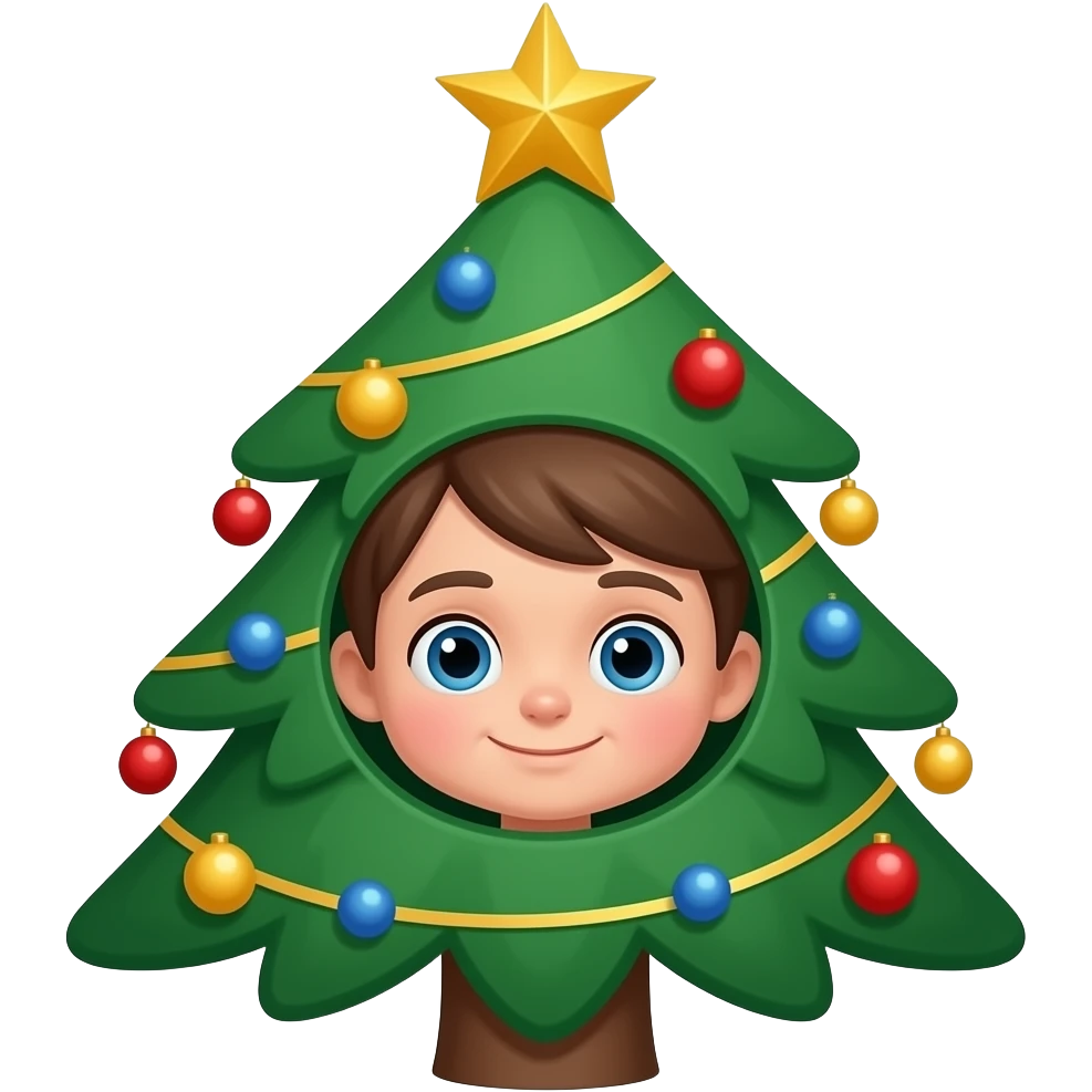 Kid in Christmas Tree Costume emoji