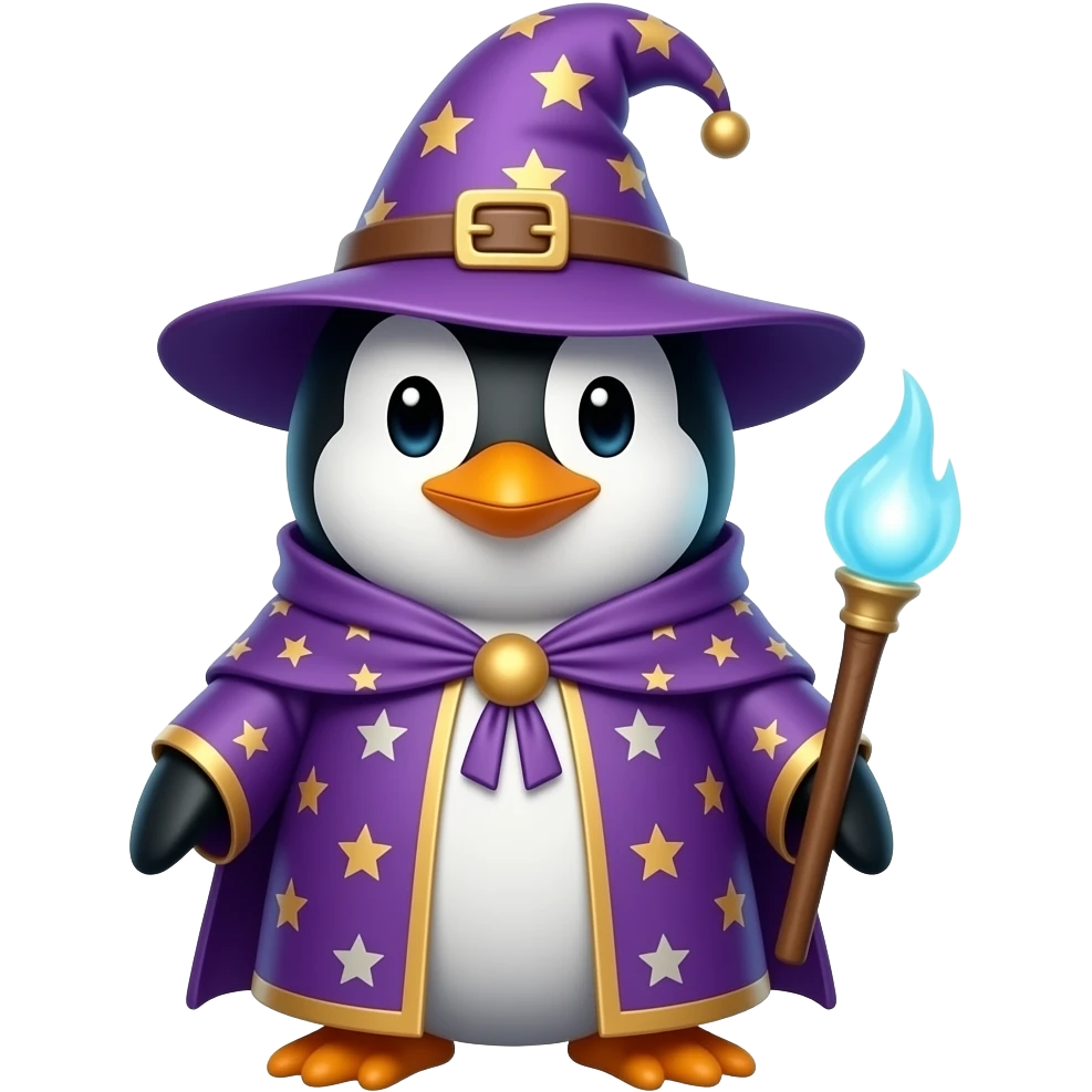 Penguin Wizard emoji