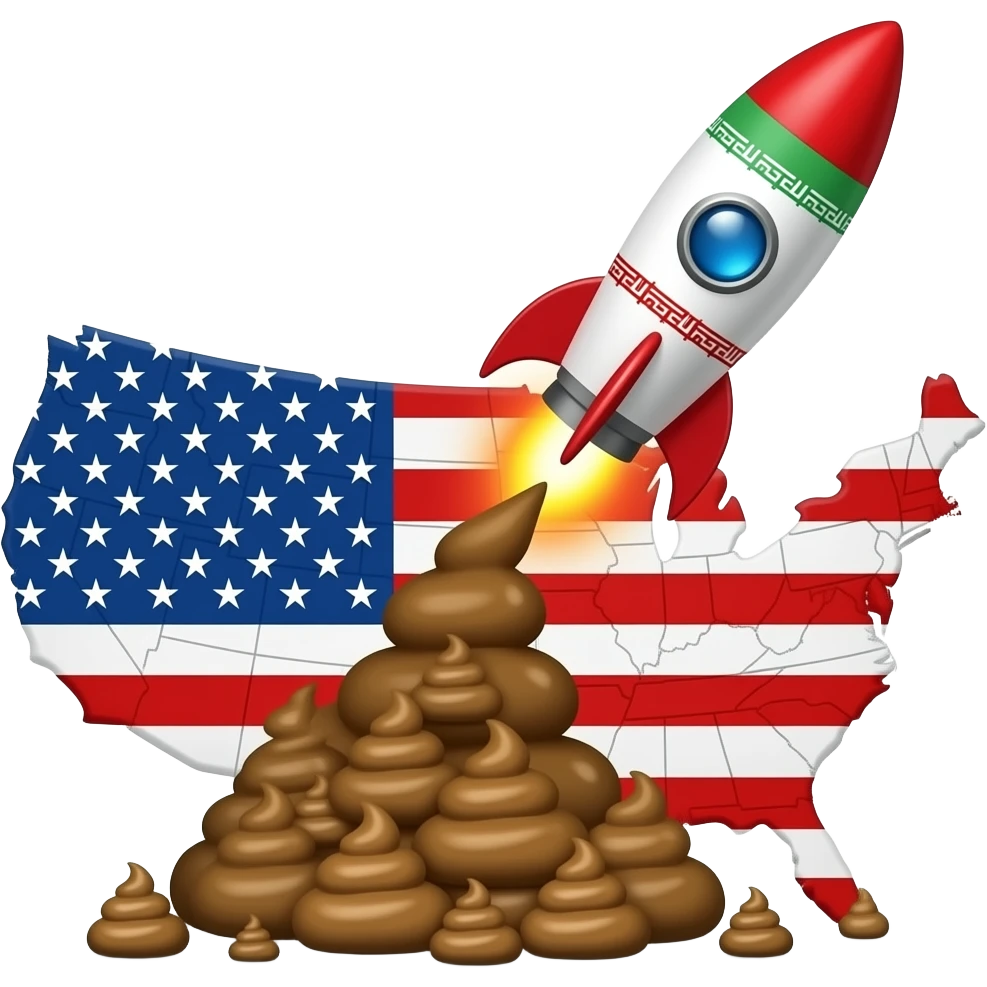🚀+🇮🇷 =💩🇺🇲 emoji