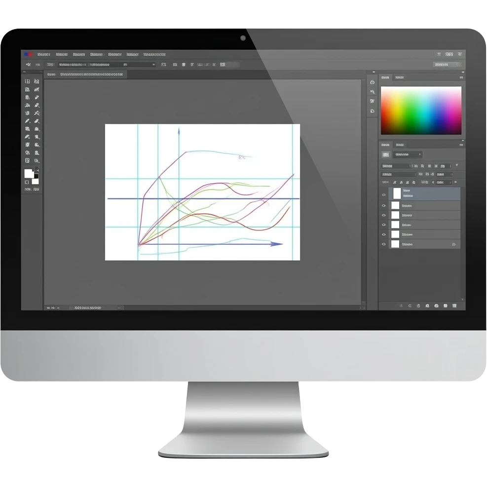 computer monitor on a design program emoji
