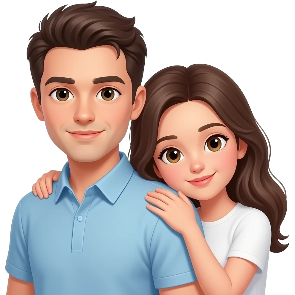 فتاة تضع رأسها على كتف حبيبها emoji