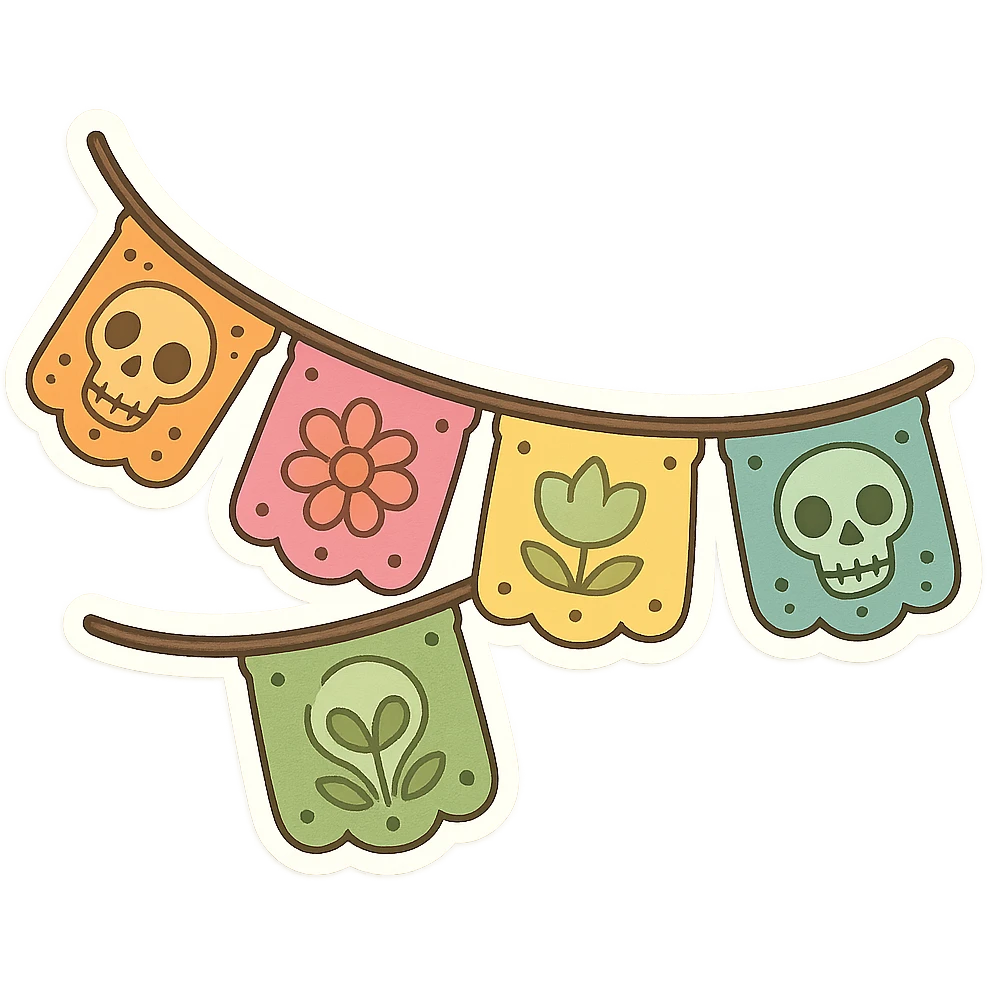 一串墨西哥亡灵节的彩旗 emoji
