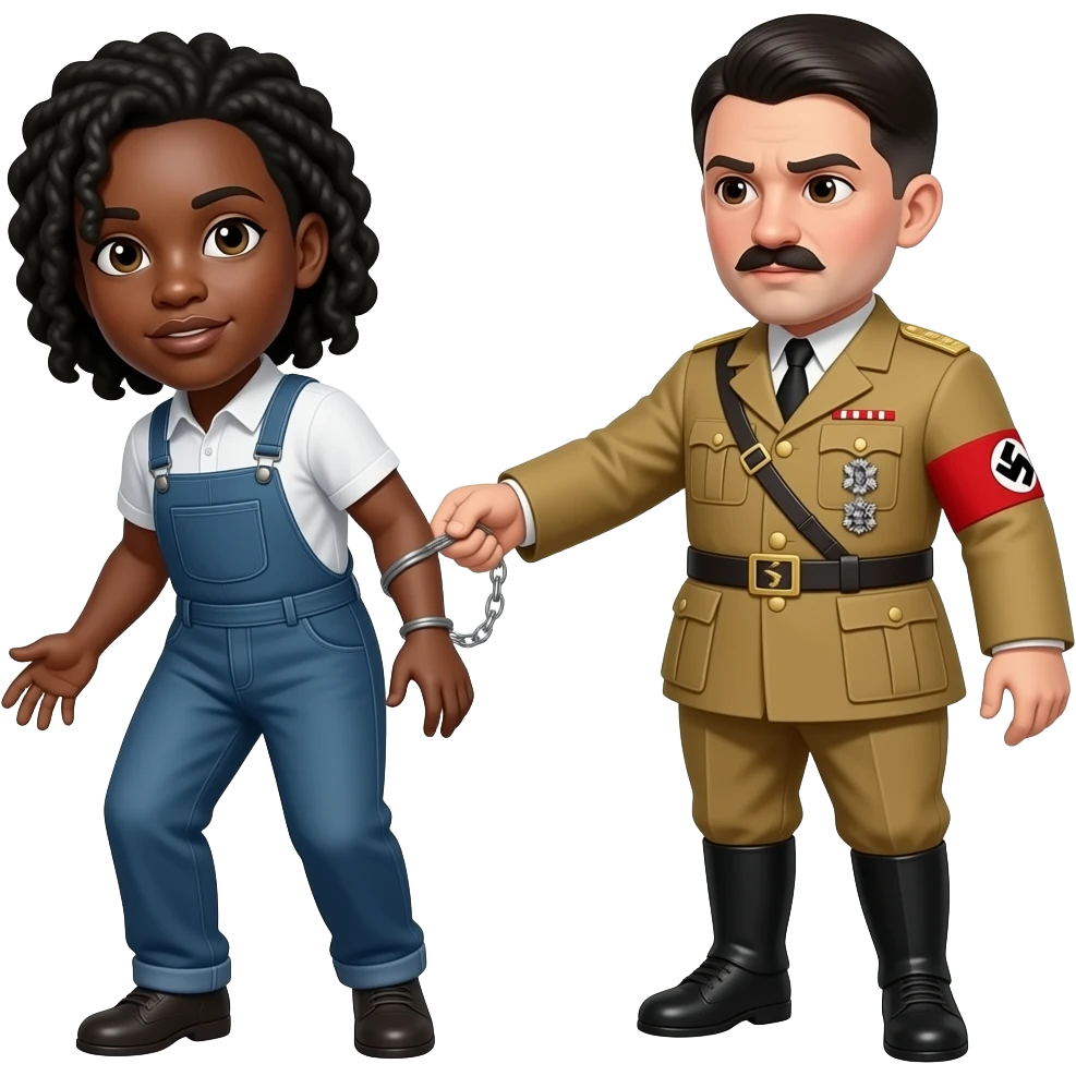 a black person getting whipped by adolf hitler emoji