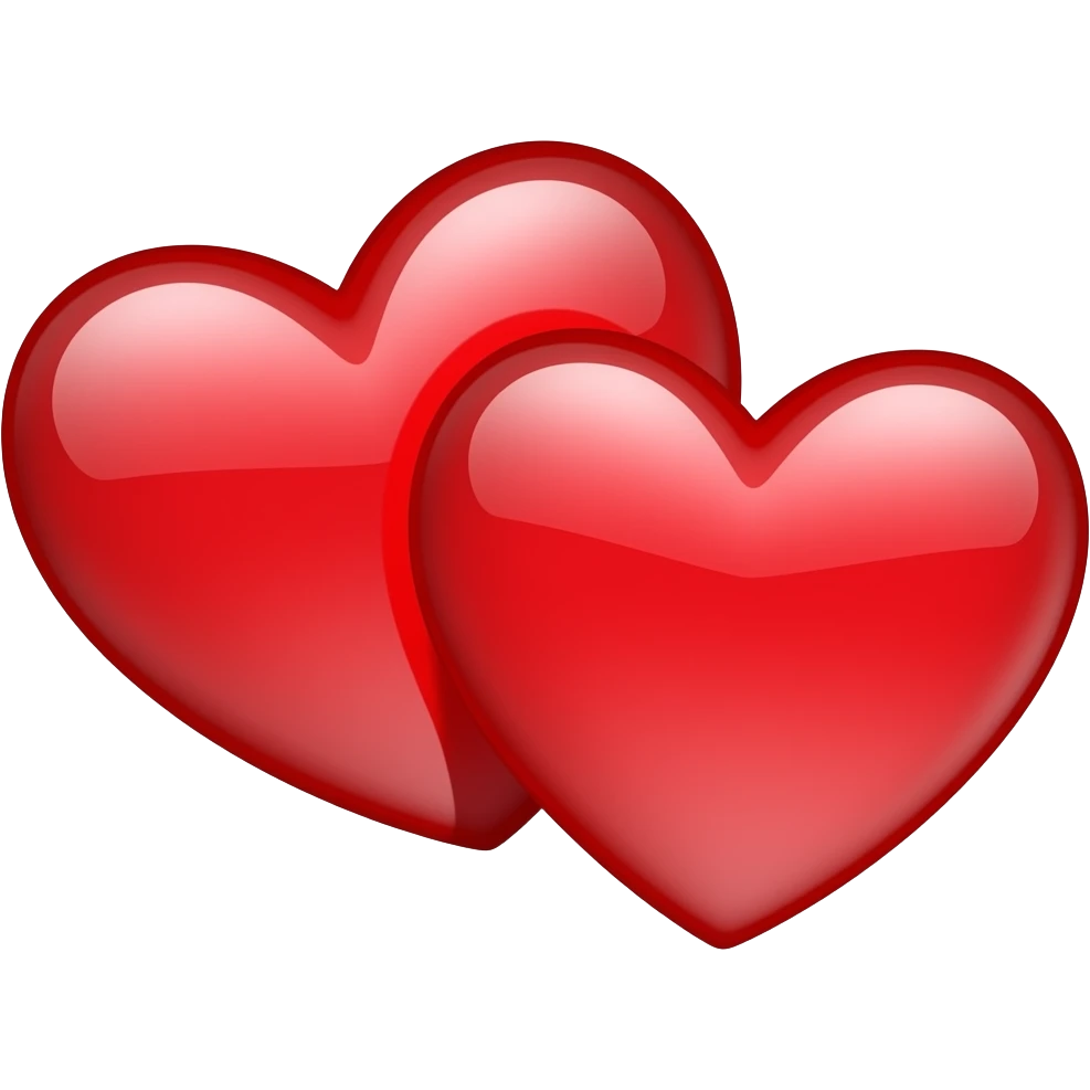 2 red hearts side by side emoji