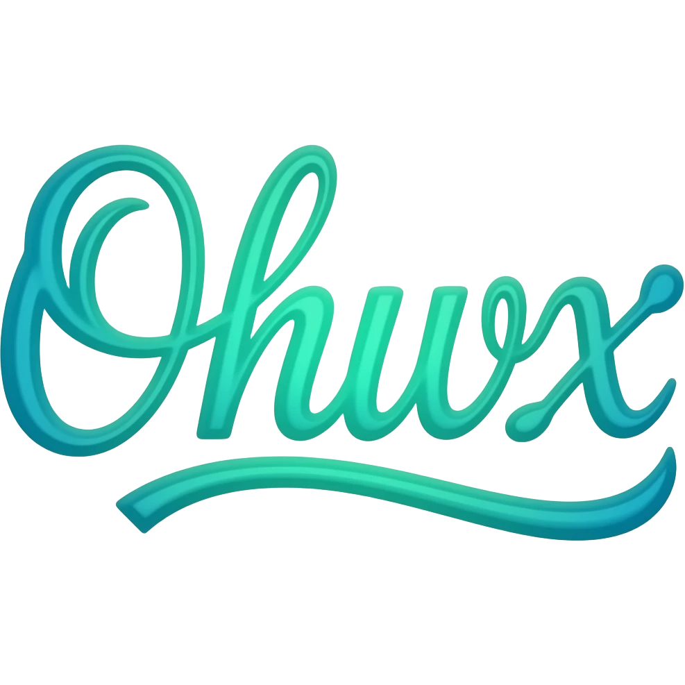 The word 'Online' in cursive fancy writing that's glowing blue green OMBRE with no background emoji
