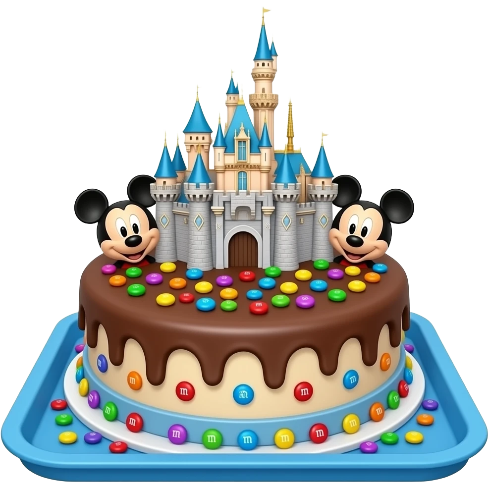 3d modeling Disneyland castle shaped chocolate cake with Mickey Mouse ...