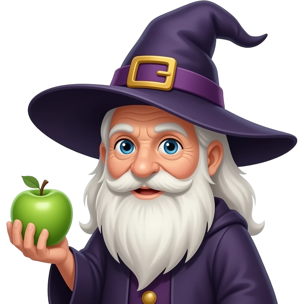 Witch with apple emoji