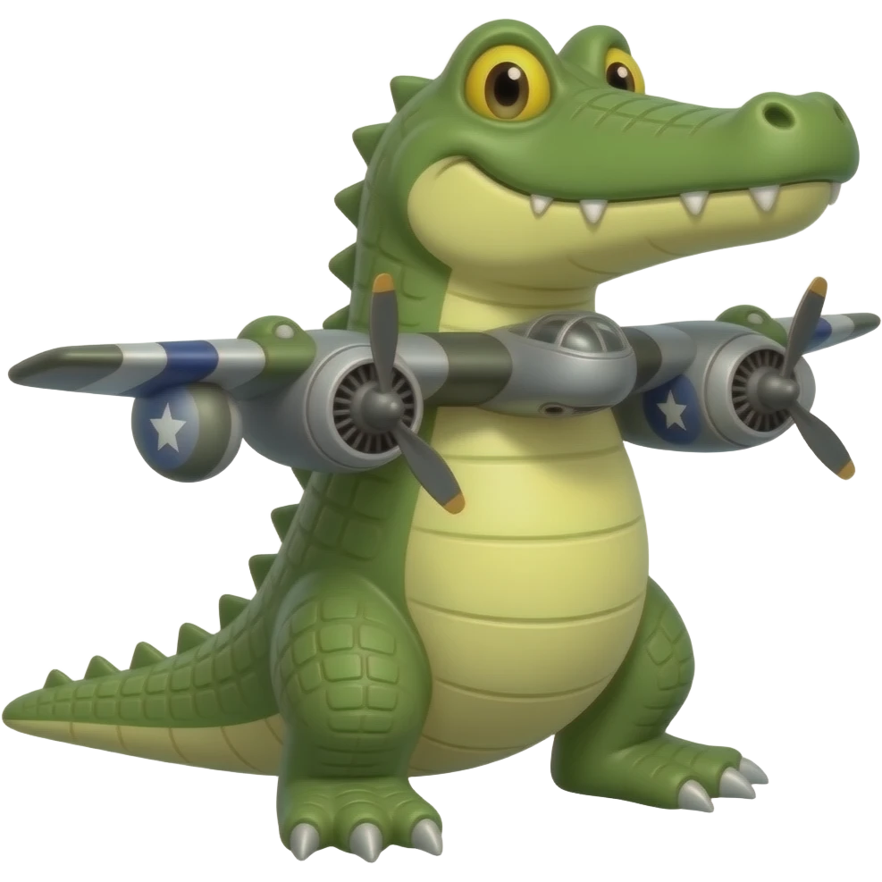 Bombardero, cocodrilo emoji