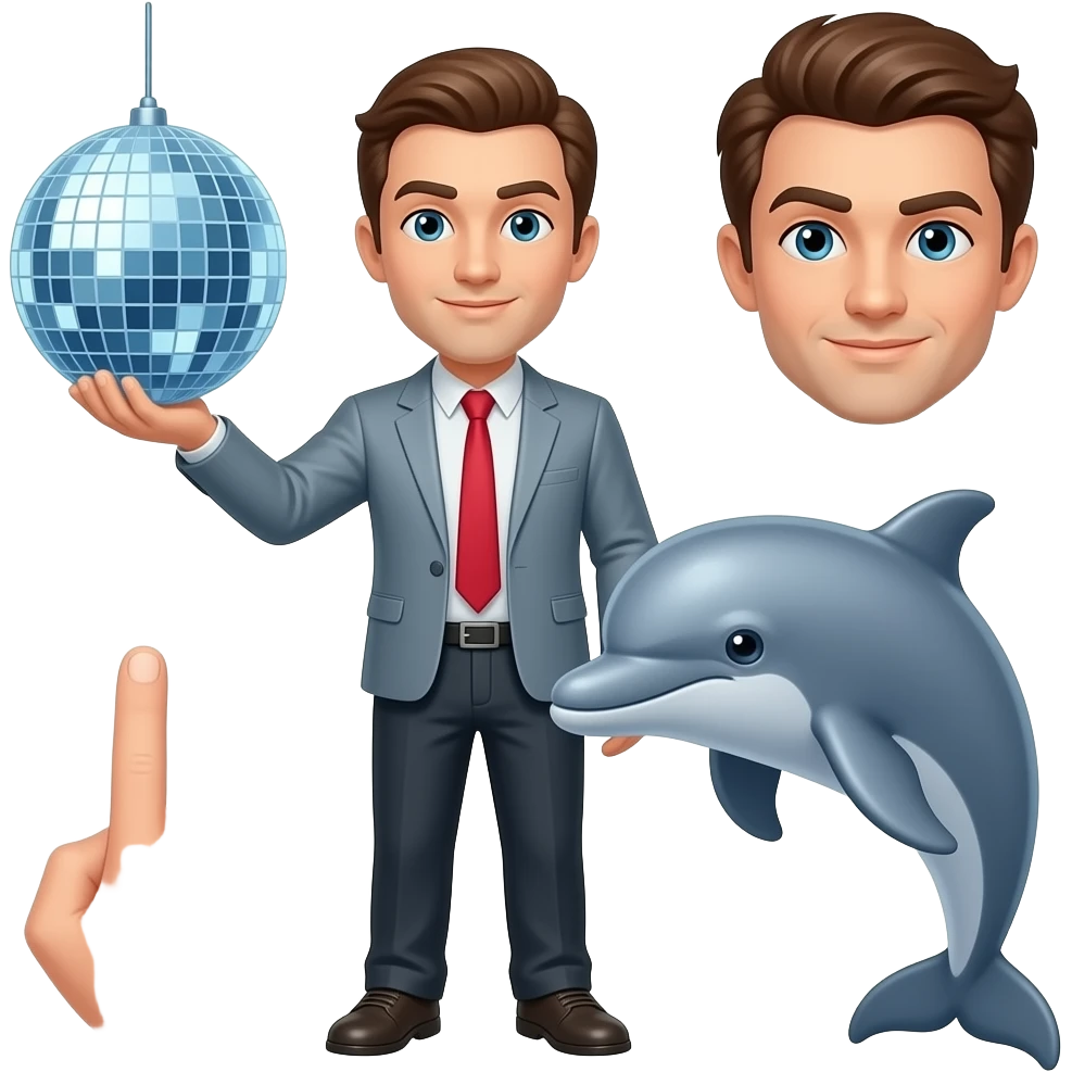 🪩🐬🫍🤪🖕🧍‍♂️ emoji
