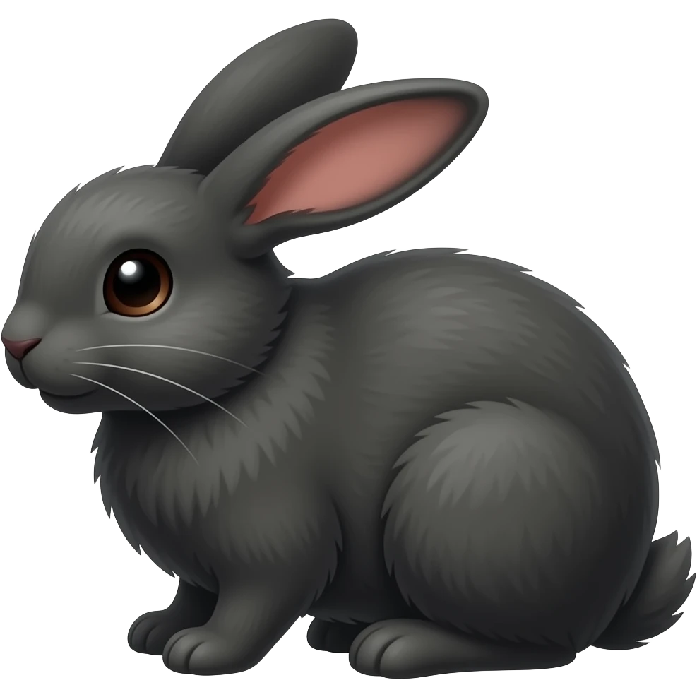 Black floppy-eared rabbit emoji