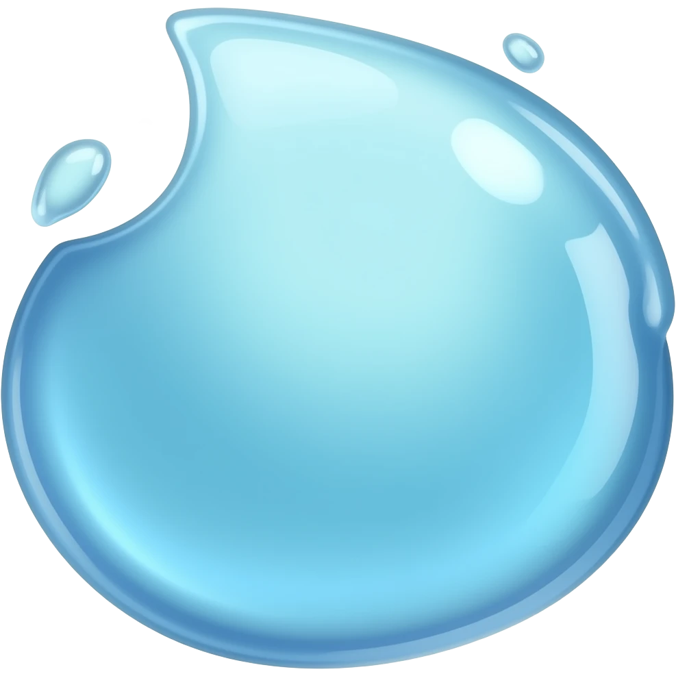 translucent electric-blue fluid liquid emoji