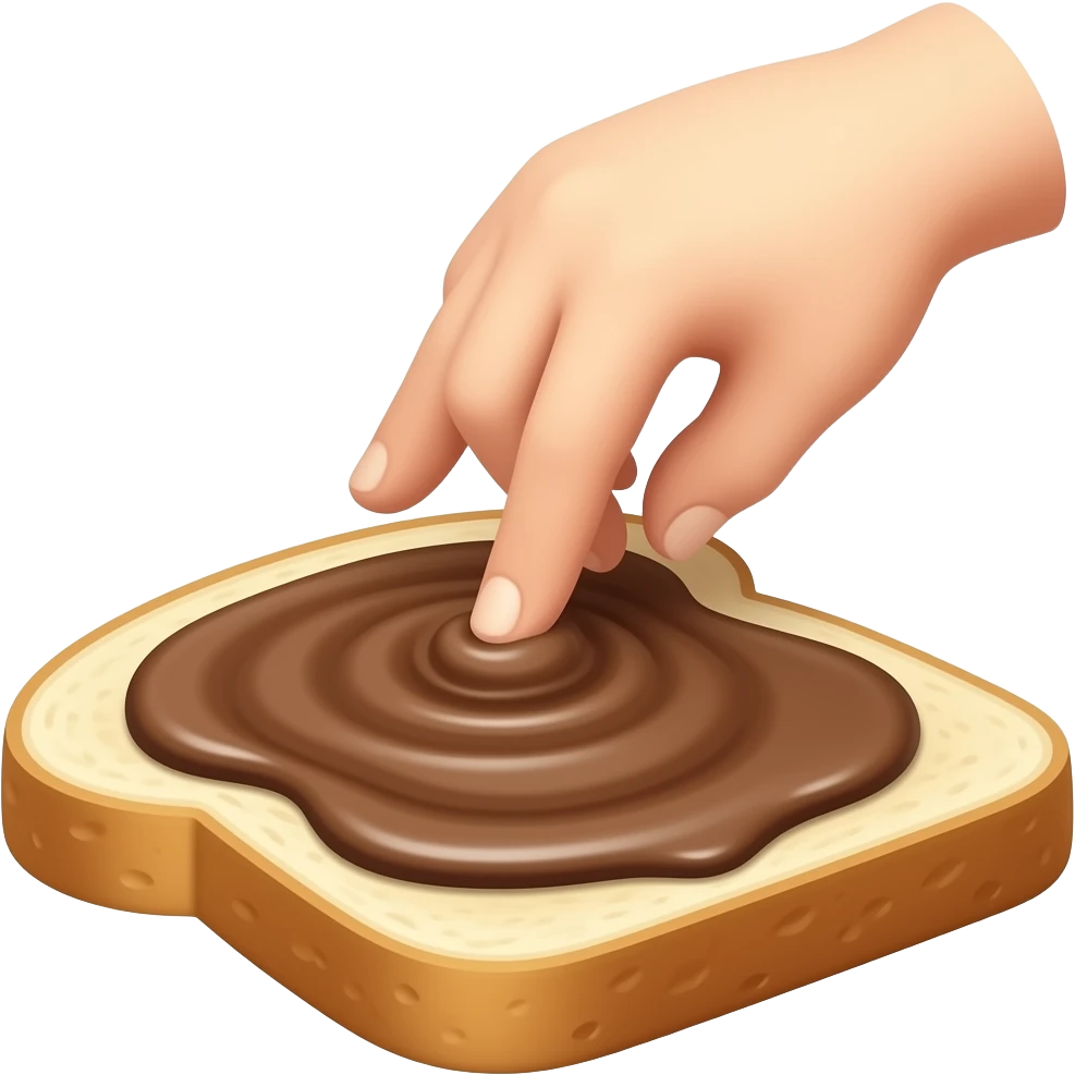 spread nutella on the bread emoji