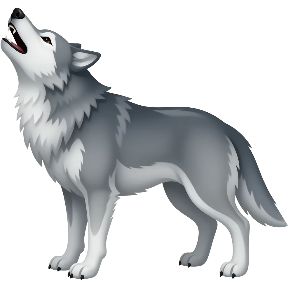 Wolf howling emoji