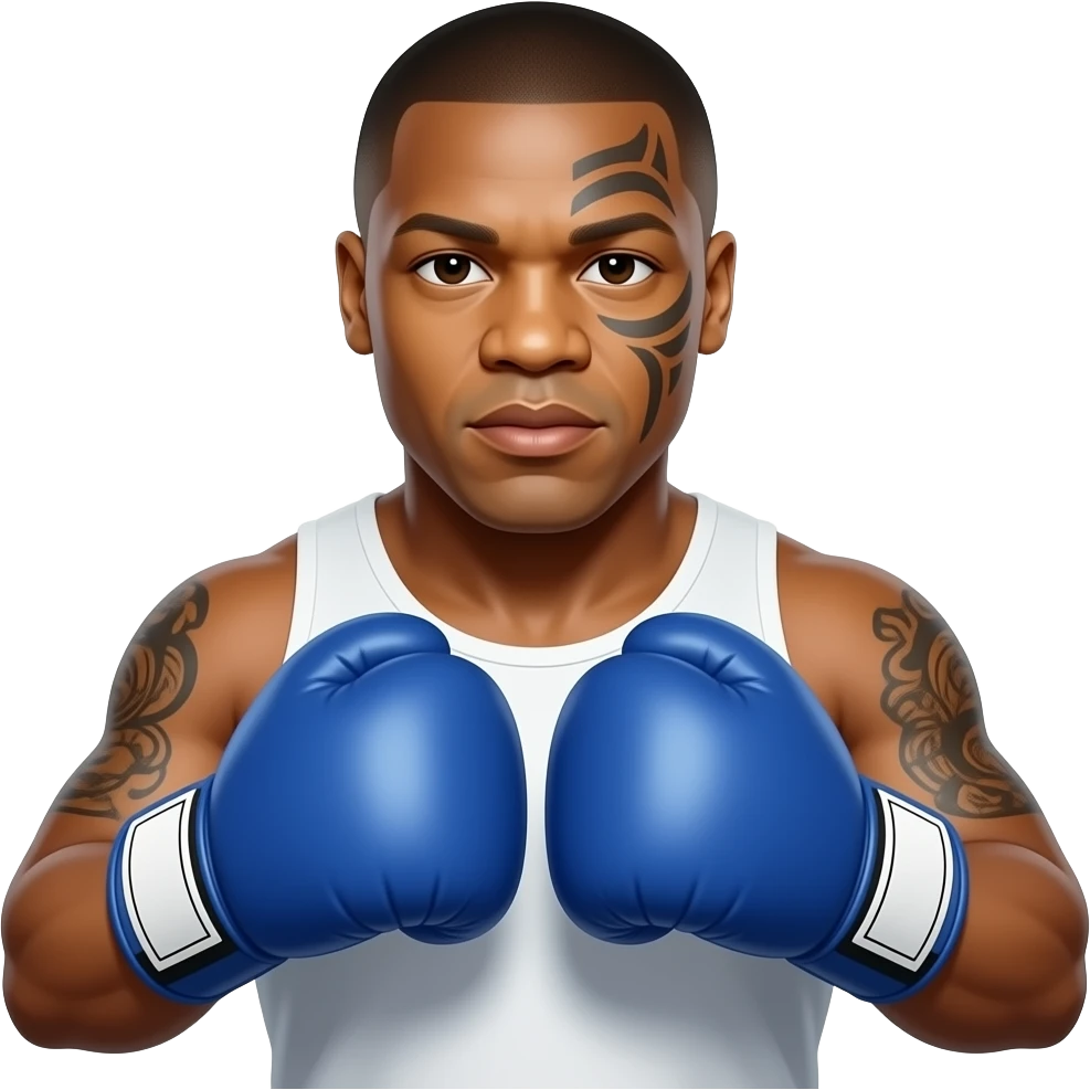 Mike tyson wearing boxing gloves meme motivation.Also add his face tattoo emoji