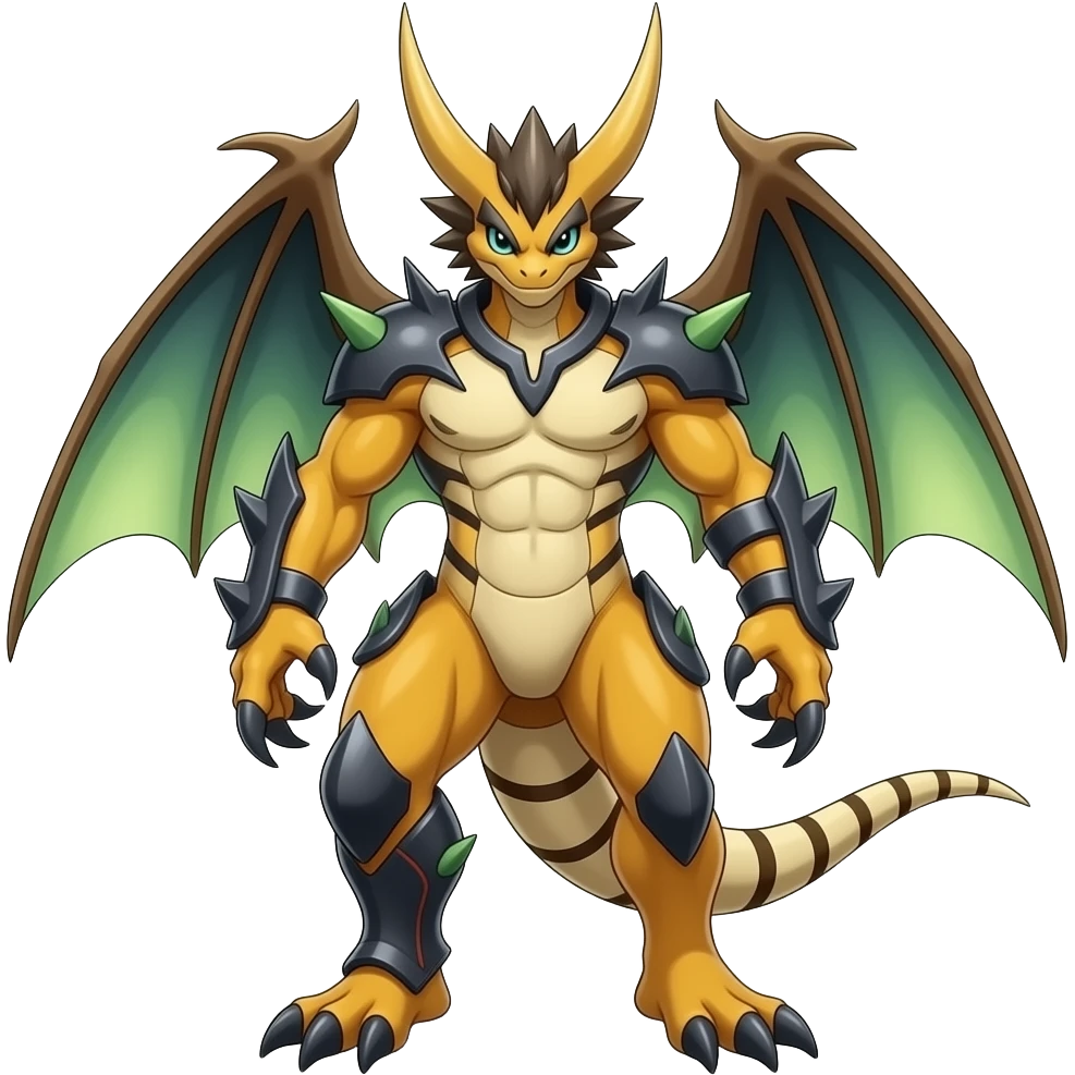 Guilmon-Scizor-Scyther-Flygon-Bisharp-Darkrai-Latias-Koraidon-Fakémon-Animal-hybrid, full body emoji
