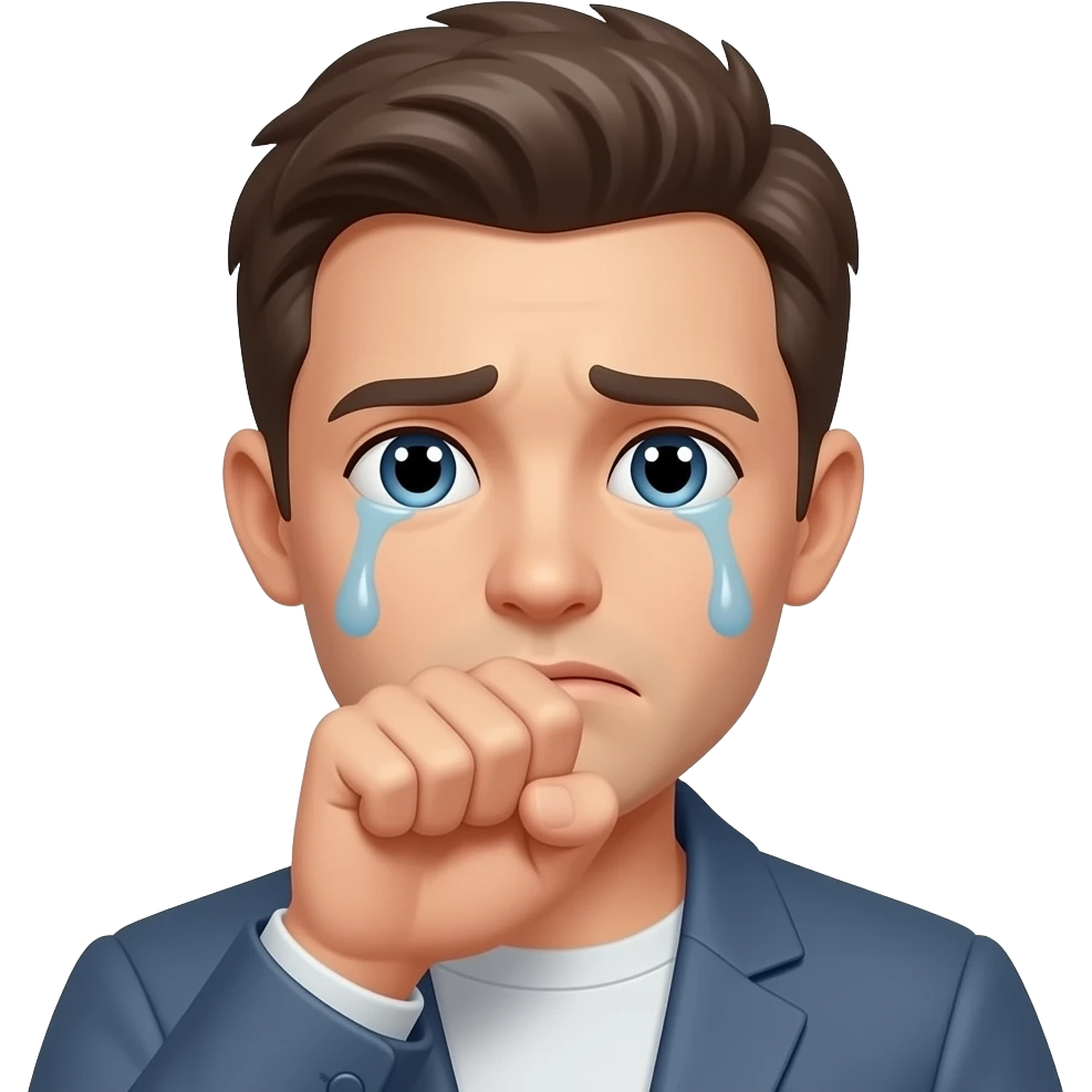 generate a crying emoji with fist hiding its mouth hide the whole mouth emoji