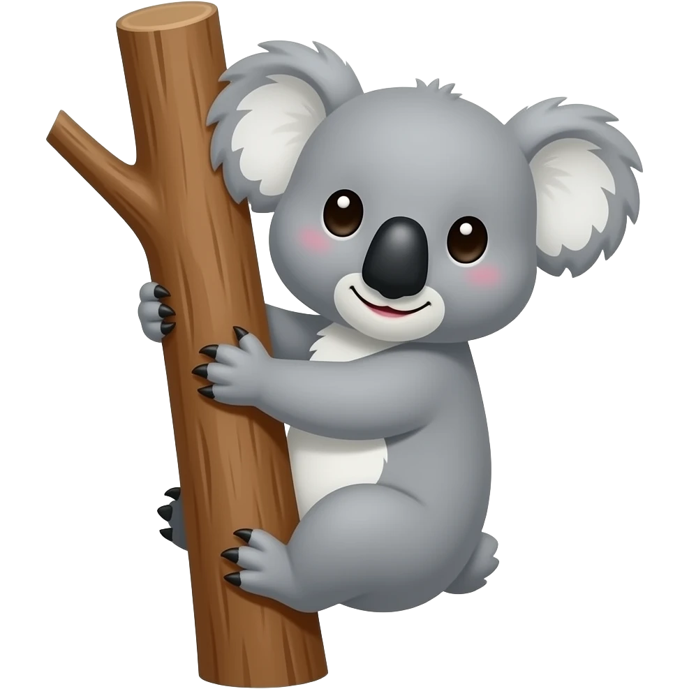 ایموجی یه کوالا کوچولو بامزه که از درخت آویزون شده emoji