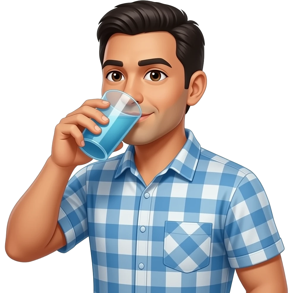 🧍‍♂️ 🥤 taking a sip. Hispanic emoji