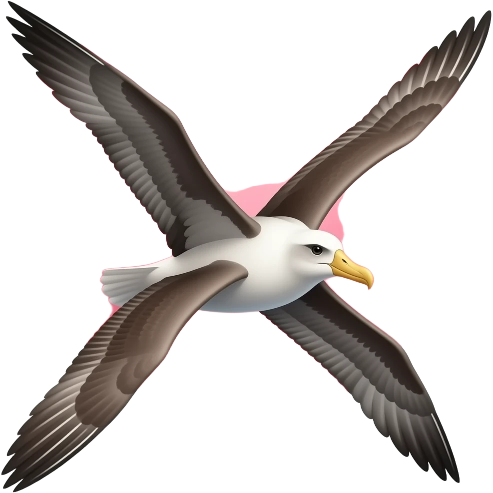flying brown Albatross about love emoji