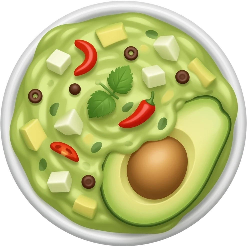 Avocado + Onion + Salt and Pepper + Hot Sauce = Guacamole emoji