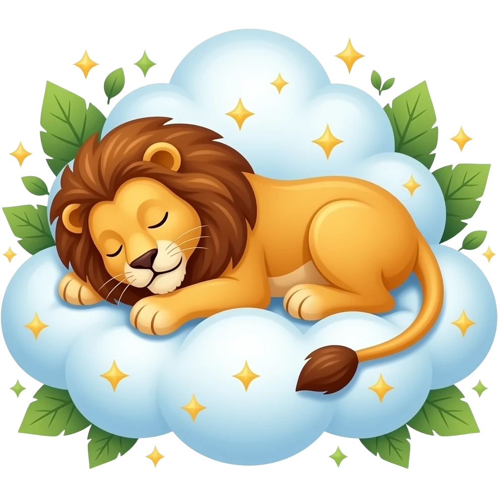 🦁 😴 ☁️ ✨ 🌿🛏️ emoji