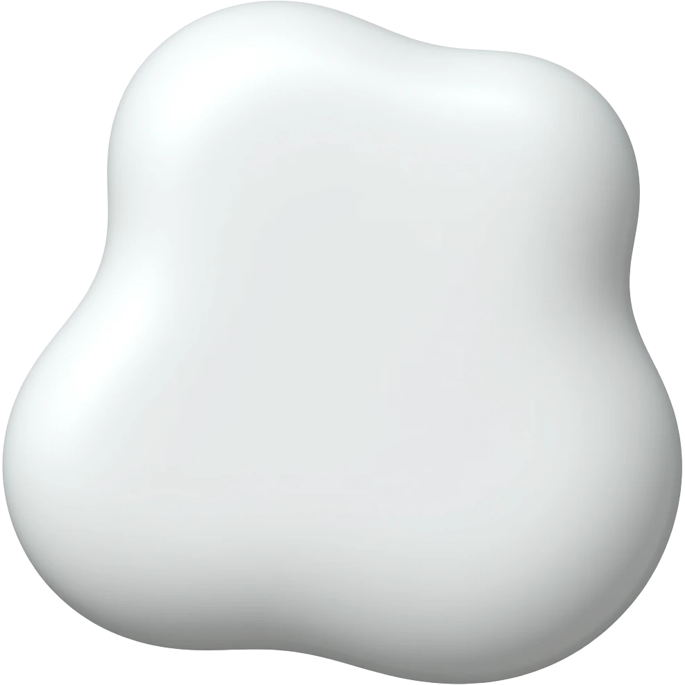 3D white milky puddle emoji