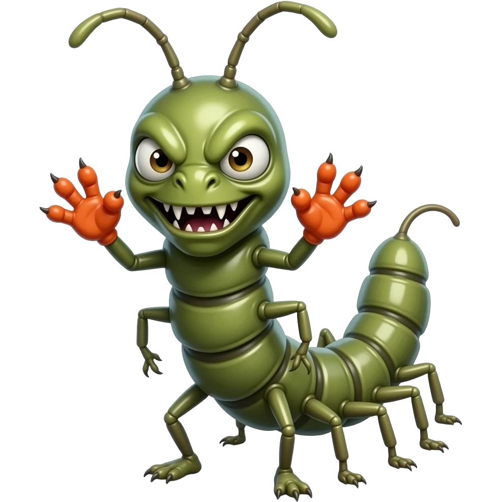 dancing centipede scary mean and cool orange paws emoji