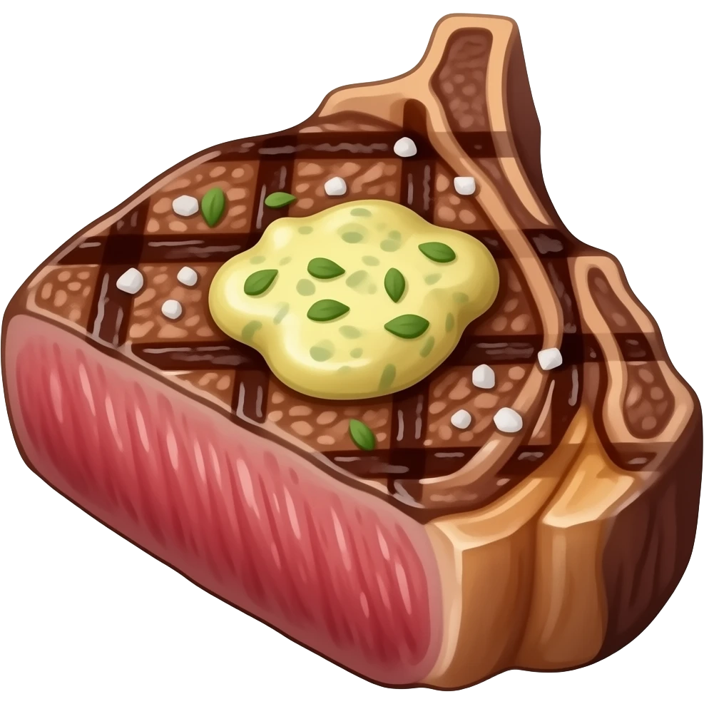 Steak cooked emoji