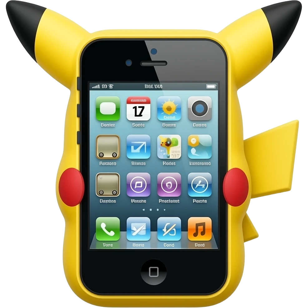 2nd generation iPod Touch realist and standing up add yellow pikacho case emoji