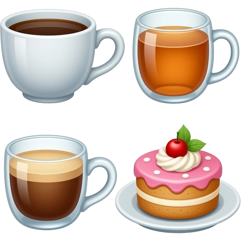 coffee, tea and dessert emoji