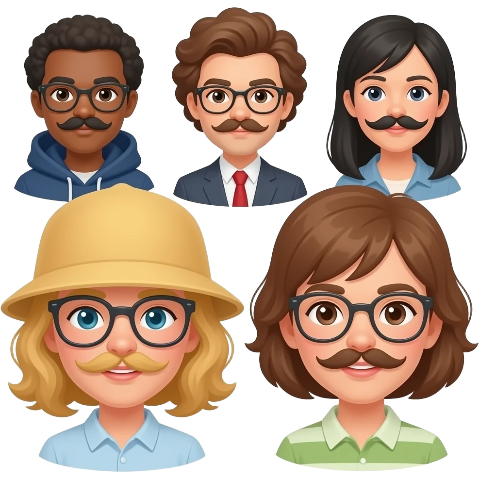 mustached people emoji