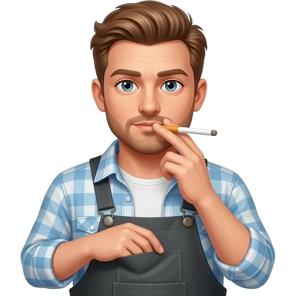 pregnant man twink smoking a sigarette emoji