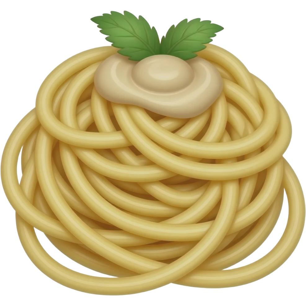 creamy chicken pasta with white packground emoji
