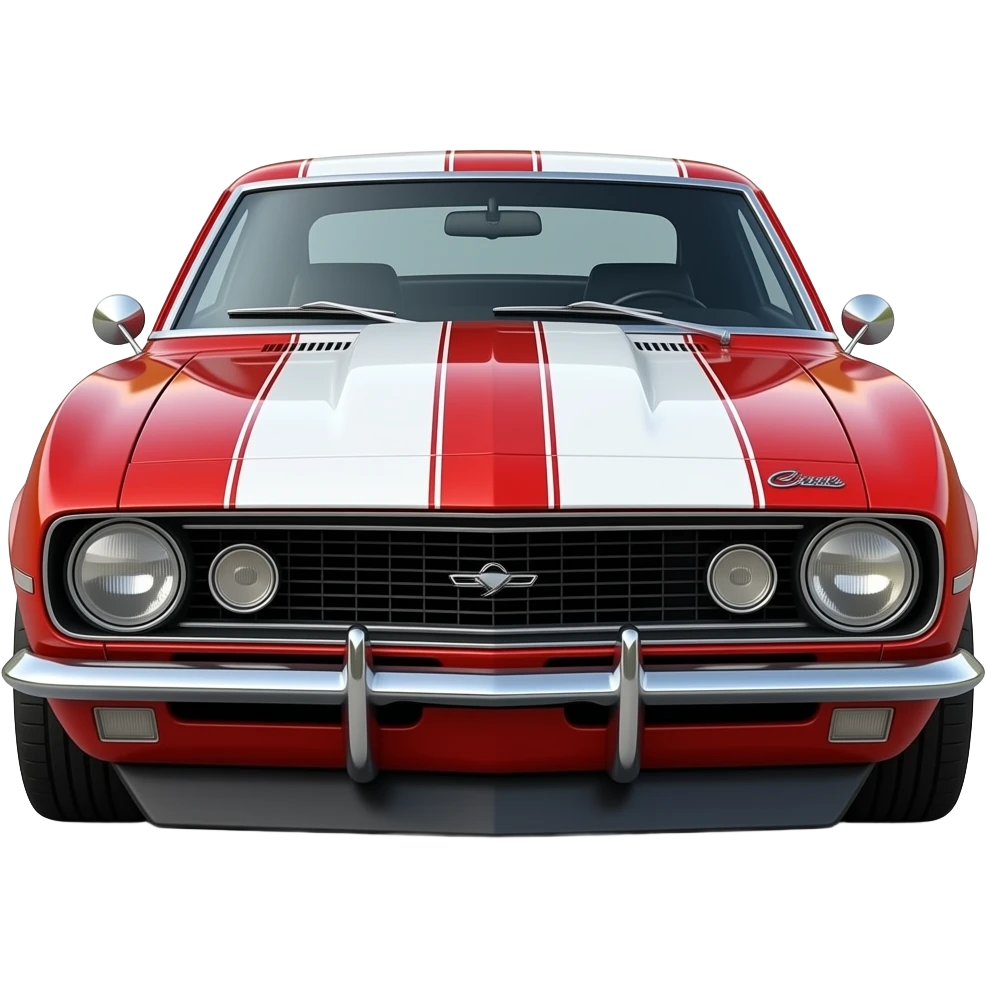 red 1968 camaro , hyper real, highly detailed emoji
