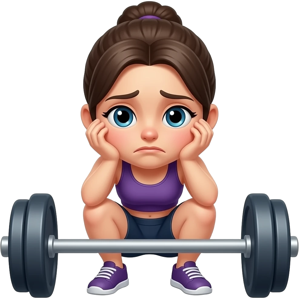 woman gym fatigue emoji