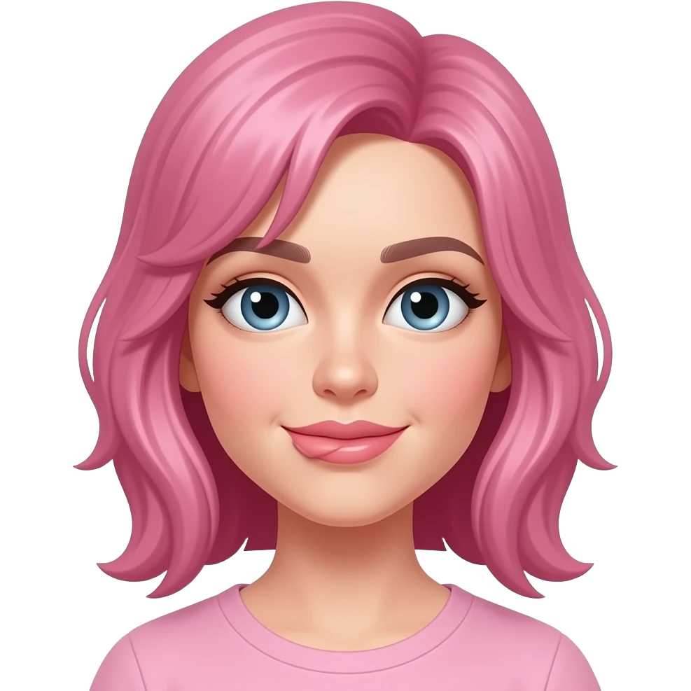 Pink emoji face biting lip emoji