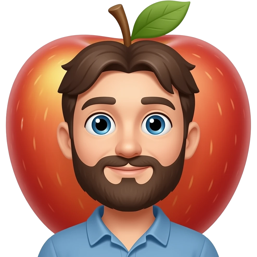 Apple Boy with a beard emoji