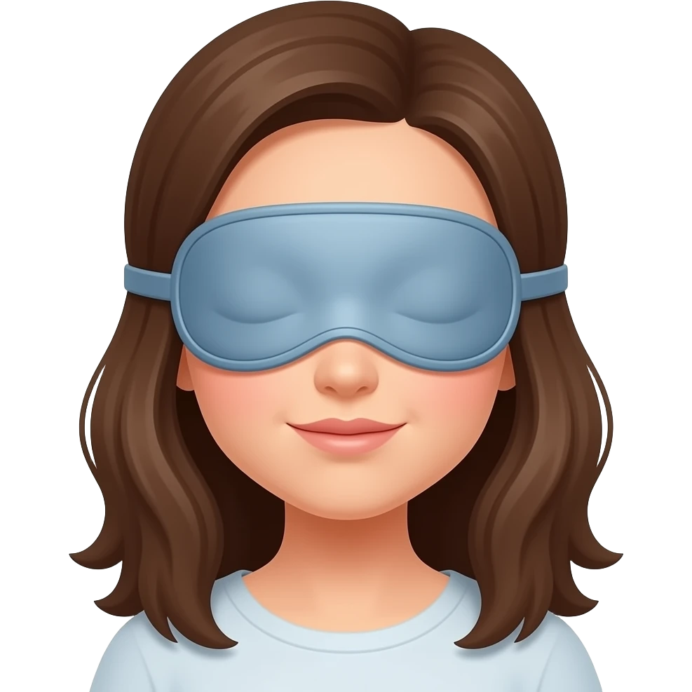 여자가 수면 안대 쓰고 자고 있는 emoji