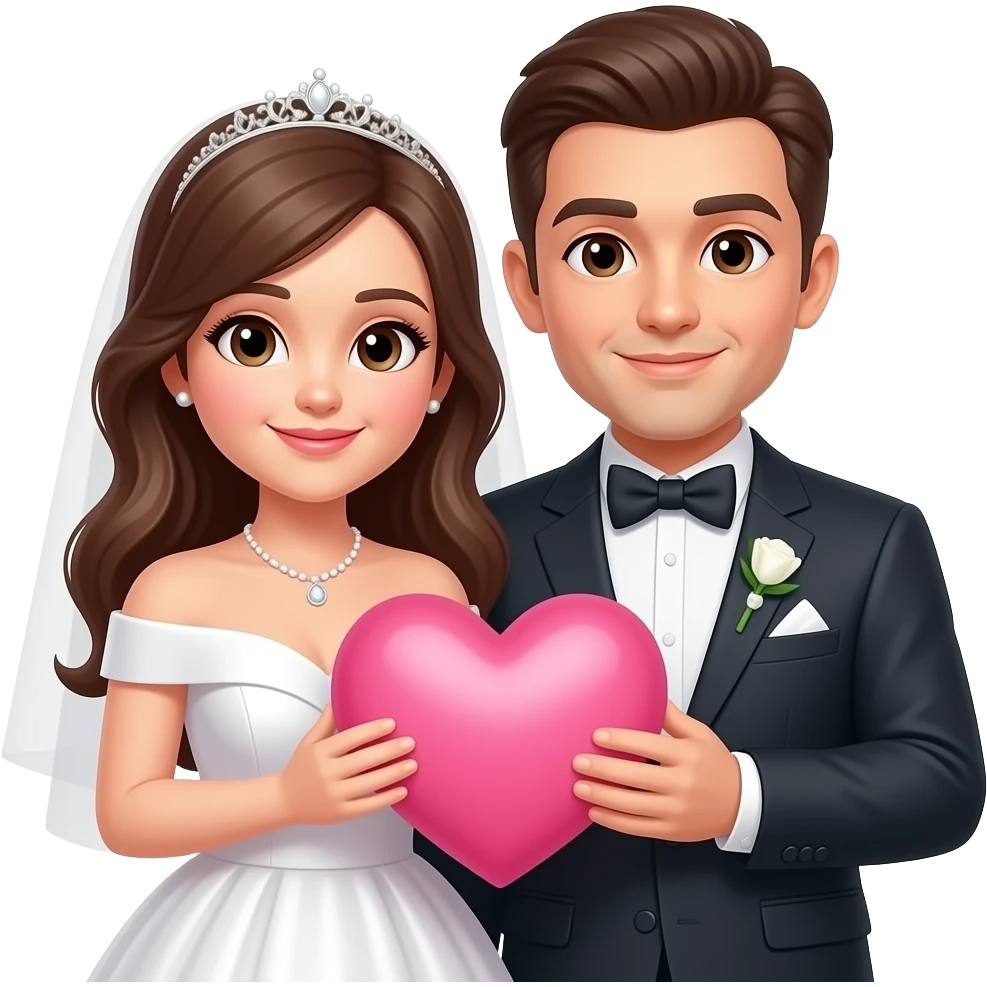 👰‍♀️🩷🤵‍♂️ emoji