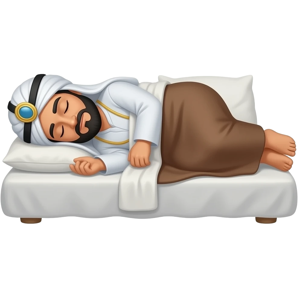 Султан ложится спать и снизу ткст " Султан ложится спать" emoji