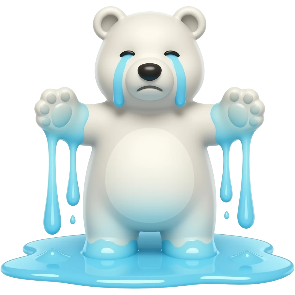 Emotionally happy Melting bear emoji
