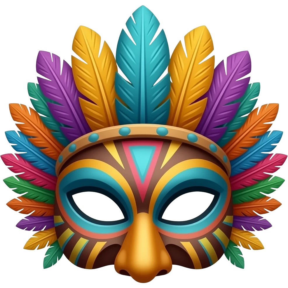 Colorful dark tropical feathery tribal dark burgundy wine-red obsidian-black jade-green white glorious emoji